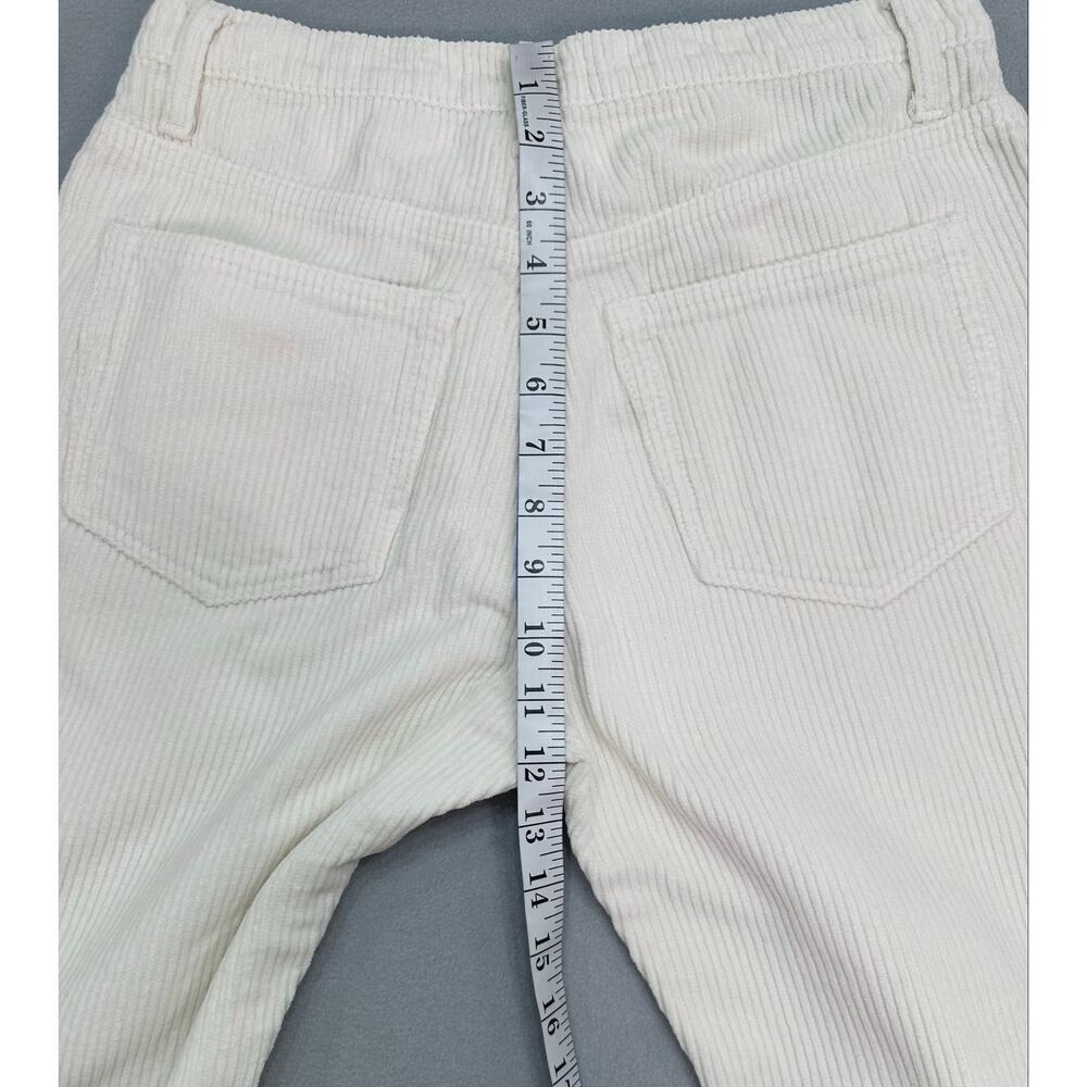 Reformation Rowan High Rise Relaxed Corduroy Pants Ivory White 100% Cotton (26) - Picture 10 of 12